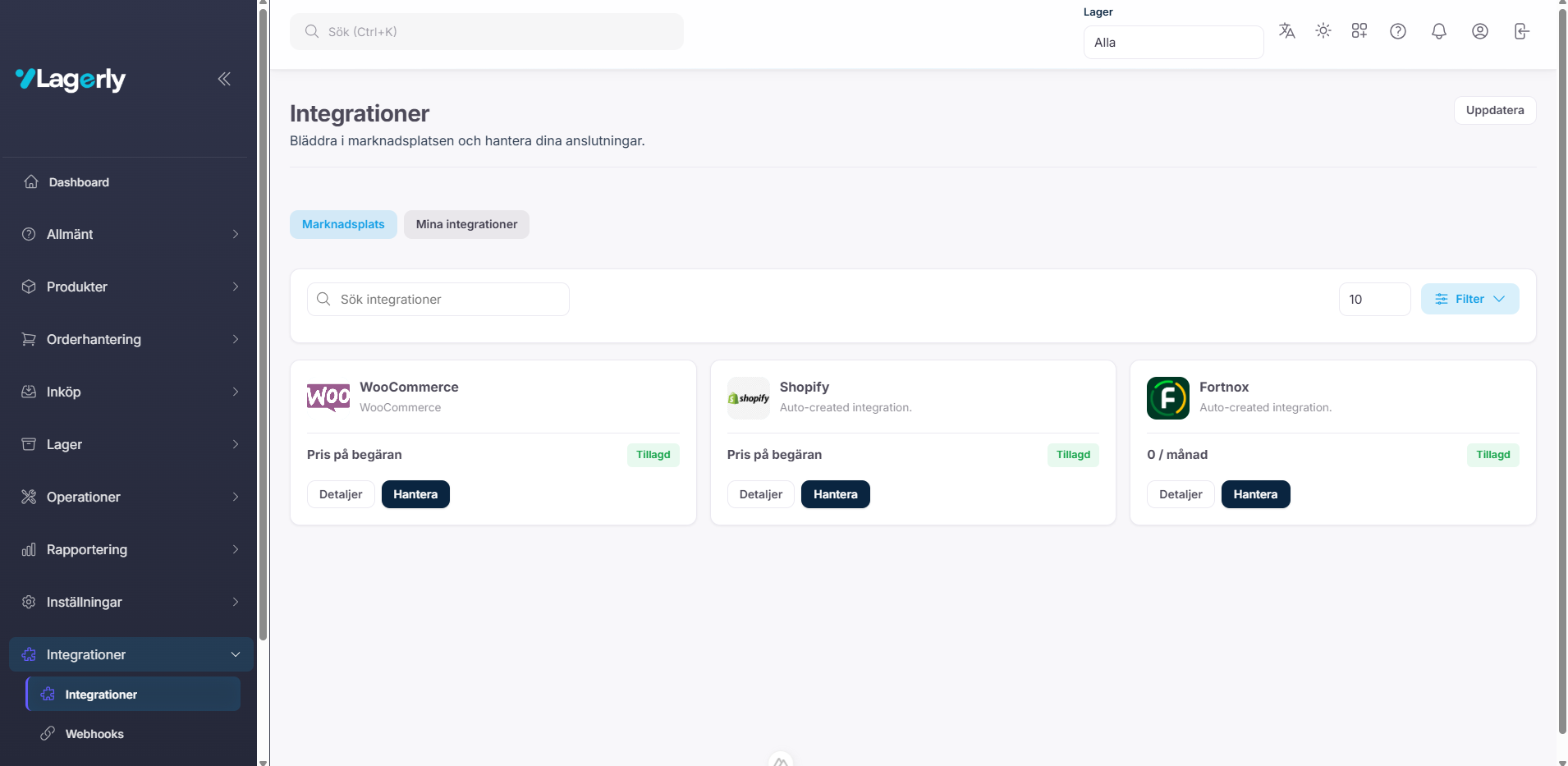 Integrations marketplace